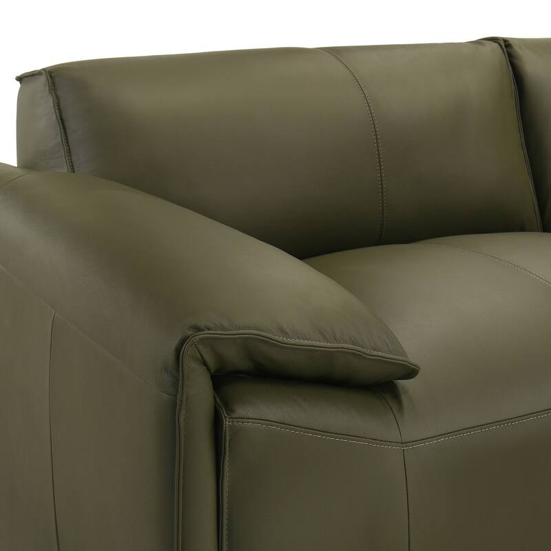 Tanner Top Grain Leather Loveseat, Sofa, or Living Room Set with Padded Arms