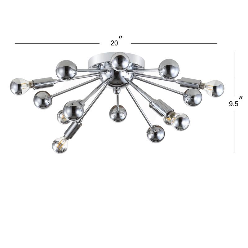 Orbit 20" 7-Light Metal LED Flush Mount, Chrome by JONATHAN Y
