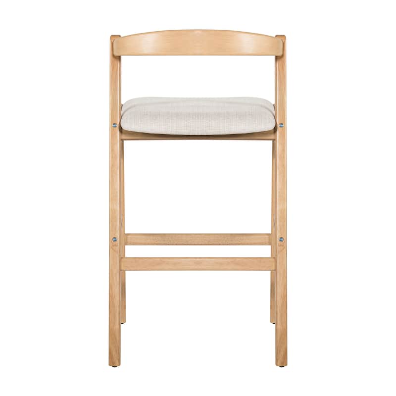 Christopher Knight Home - Ravenswood Rubber Wood Bar Stool with Fabric Upholstered Cushion（Set of 2）