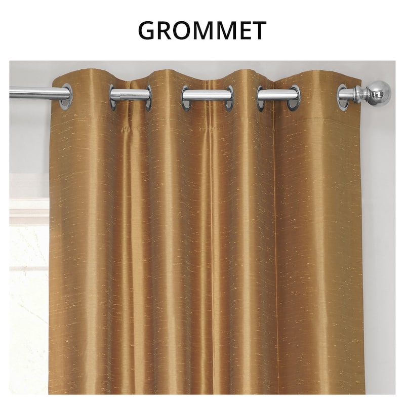 Exclusive Fabrics Textured Dupioni Faux Silk 84-inch Grommet Blackout Grommet Curtain (1 Panel) - 50 x 84