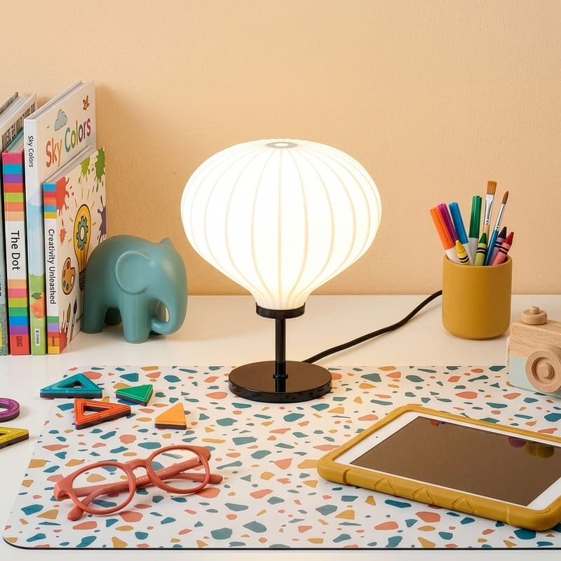 Brightech Nimbus LED Classic Matte Black Modern Round Dimmable Bedside Nightstand Desk Lamp