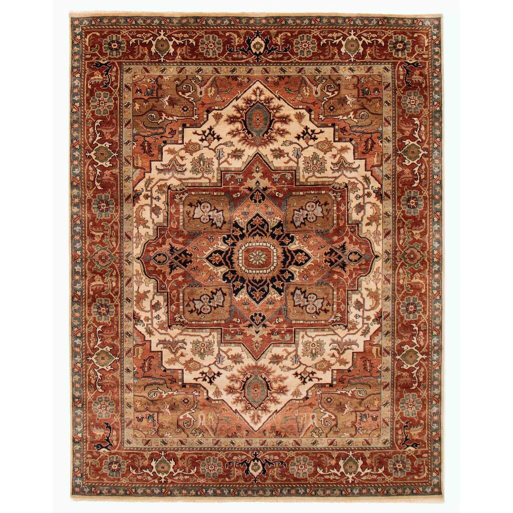ECARPETGALLERY Hand-knotted Jules Sultane Ivory Wool Rug - 7'7 x 9'10