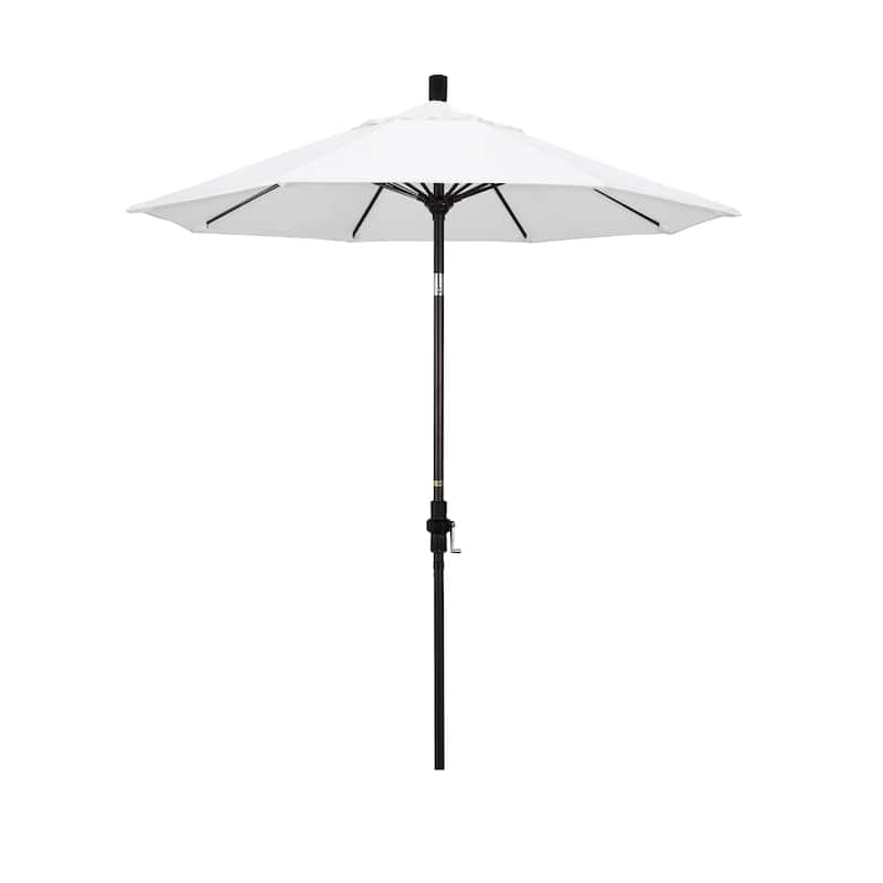 California Umbrella 7.5' Rd. Aluminum/Fiberglass Rib Patio Umb, Deluxe Crank Lift/Collar Tilt, Bronze Finish, Sunbrella Fabric