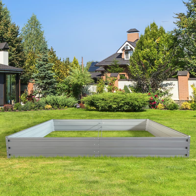 Metal Raised Rectangular Flower Beds Outdoor Flower Beds Courtyard Garden Planting Beds for Vegetables Flowers Herb
