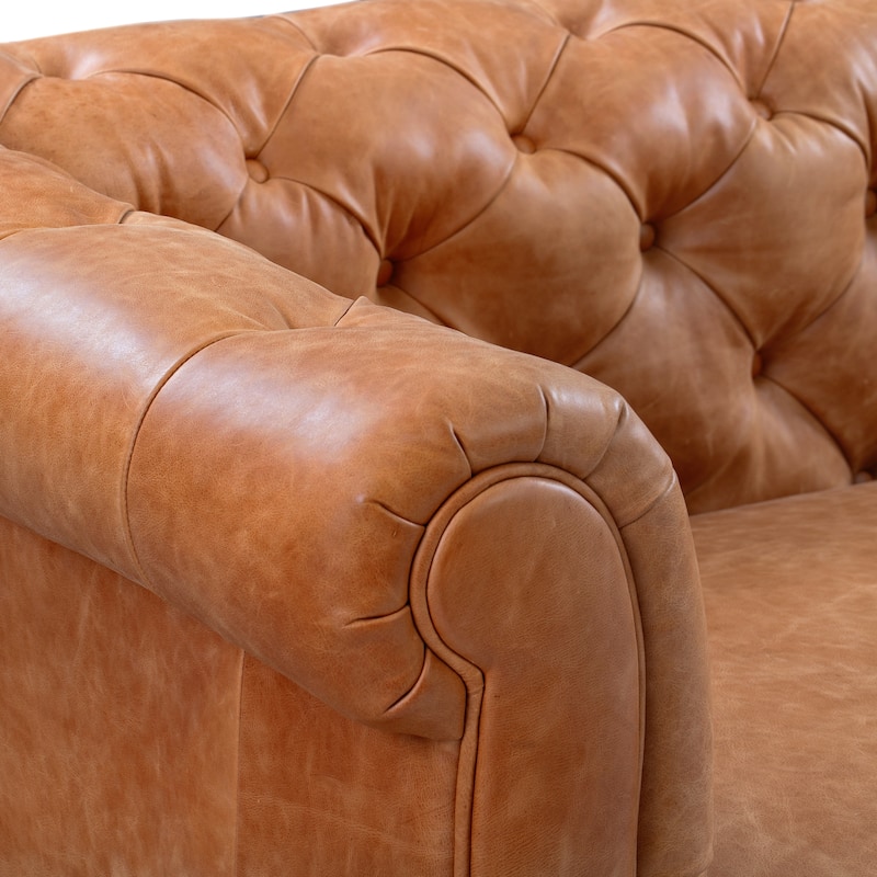Poly & Bark Lyon 87" Sofa - Full Grain Genuine Italian Leather