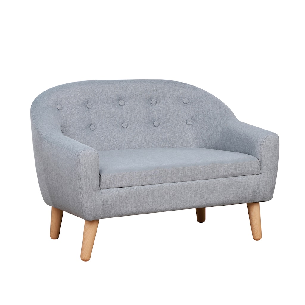 Kids Sofa for 2 Children Ages 3 to 7 Comfortable Upholstered Wooden Frame - 30" x 20" x 21"