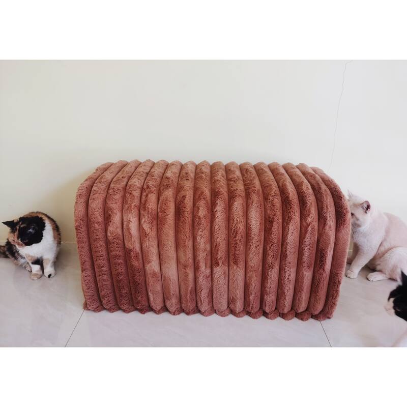 Ottoman bench storage foot rest for couch Pet Supplies Corduroy Bench Cat's nest to hide