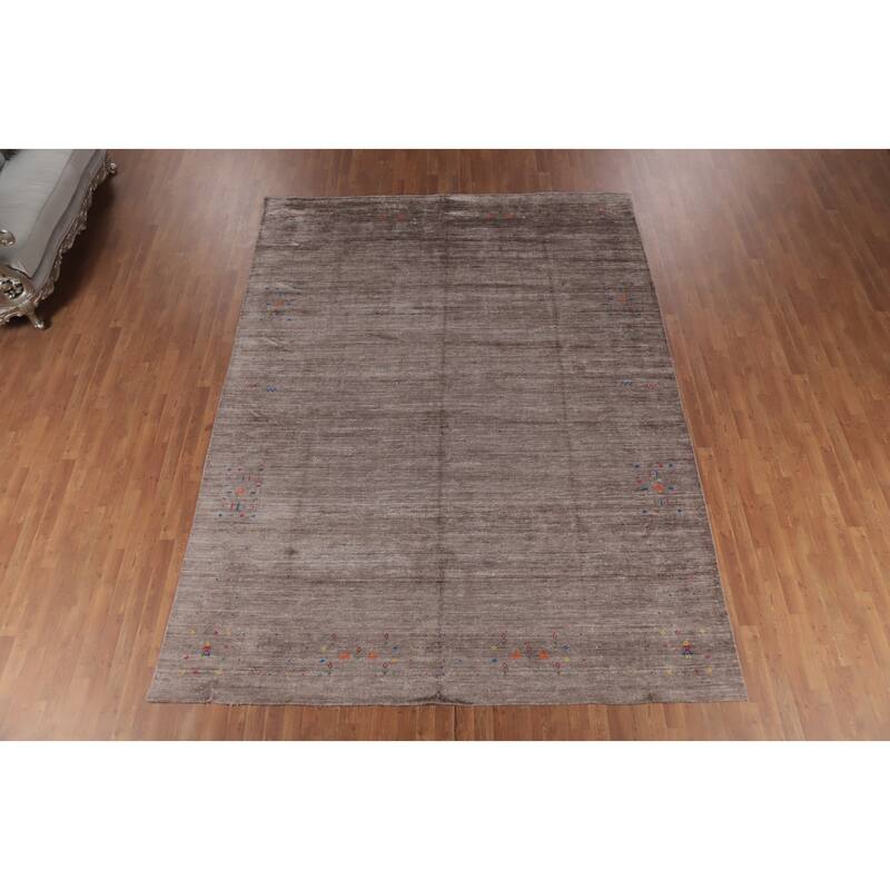 Hand Knotted Oriental 100% Wool Carpet Tribal Tribal Brown Gabbeh Area Rug - 11' 9'' X 8' 9''