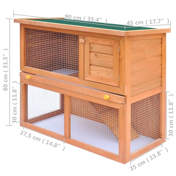vidaXL Outdoor Rabbit Hutch Small Animal House Pet Cage 1 Door