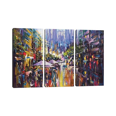 iCanvas "Cityscape Barcelona" by Andrej Ostapchuk 3-Piece Canvas Wall Art Set