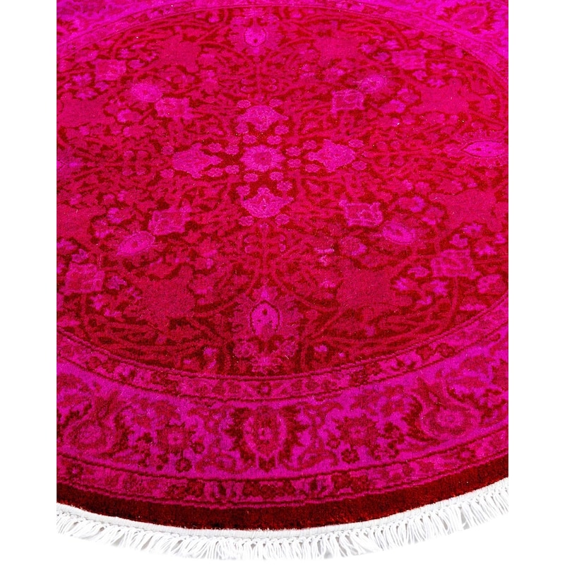 Fine Vibrance One-of-a-Kind Hand-Knotted Area Rug - Pink, 3' 1" x 3' 1" - 3' 1" x 3' 1"