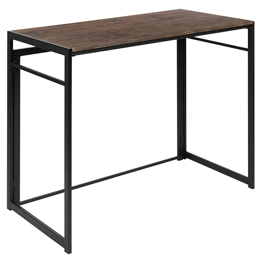 Offex Modern Rustic Home Office Folding Computer Desk - 40" (Powder Coated - Natural)