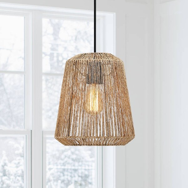 True Fine Bohemian Natural Jute Rope Island Mini Pendant Light