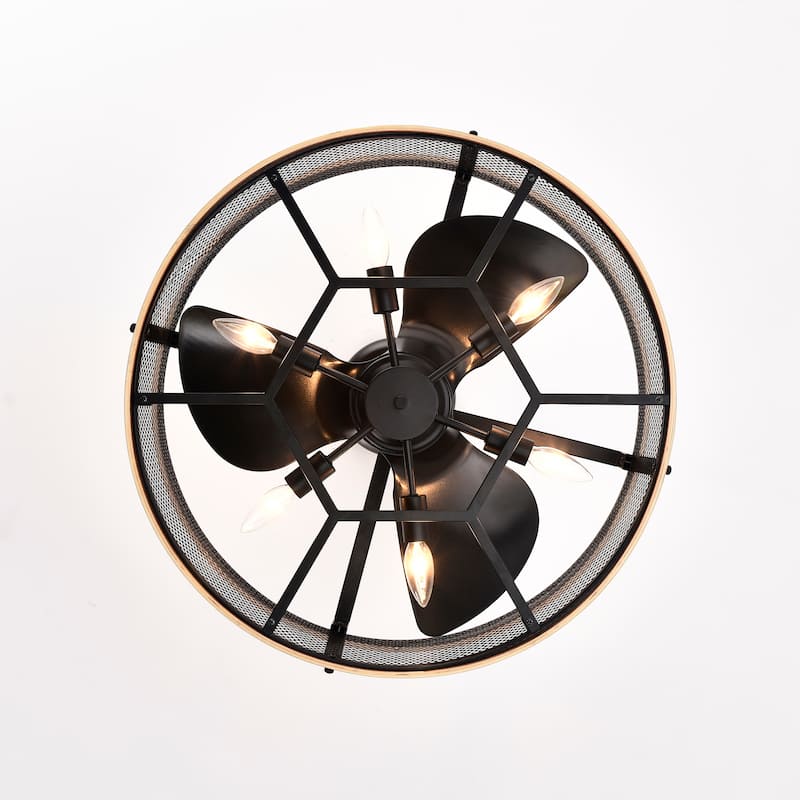 Laxsi 24 Inch Industrial Ceiling Fandelier with Remote