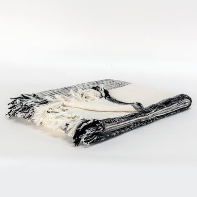 Rizzy Home Boho Stripe Woven Textured Cotton Throw