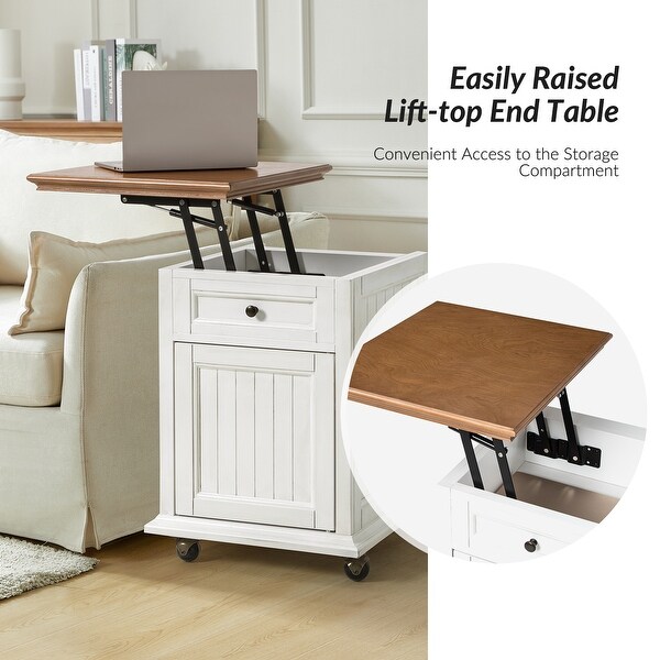 HULALA HOME Kevin 18''W Traditional Lift-top End Table with Built