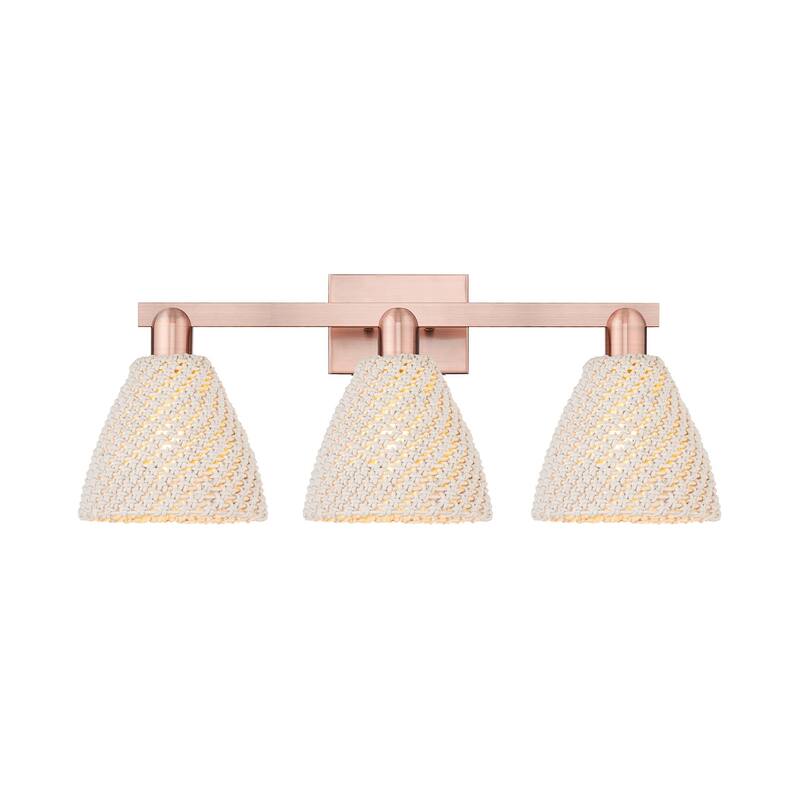 Innovations Lighting 716-3W-11-26 Natural Ballston Dome Vanity Natural - Antique Copper / Natural