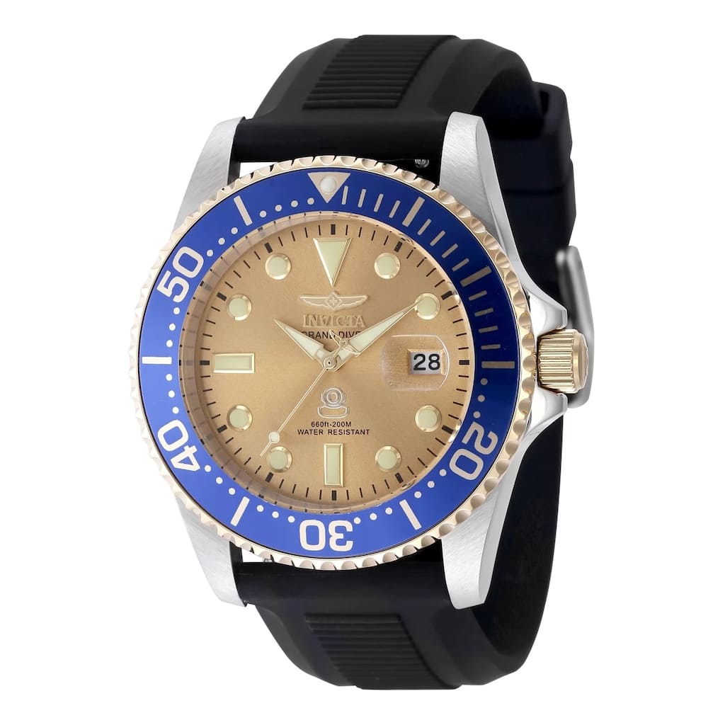 Invicta Men's 48216 Pro Diver Quartz 3 Hand Gold Dial Watch
