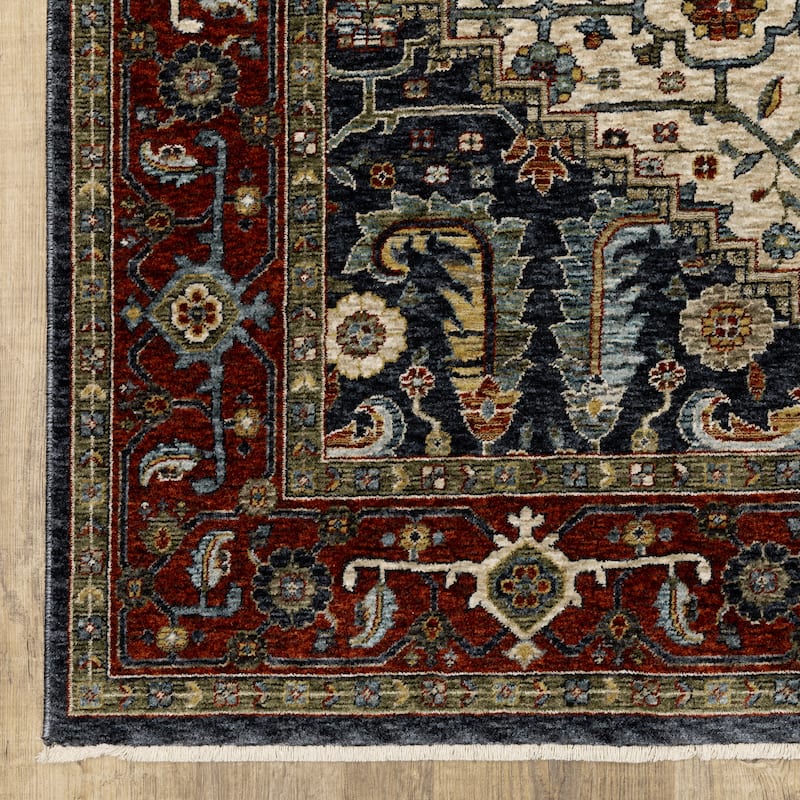 Style Haven Amelie Bordered Persian Ivory/ Red Indoor Area Rug