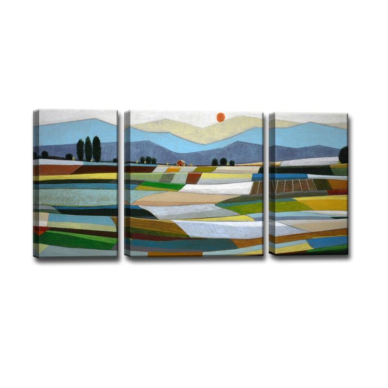 'Fertile Acres' 3 Piece Wrapped Canvas Wall Art Set by Norman Wyatt Jr.