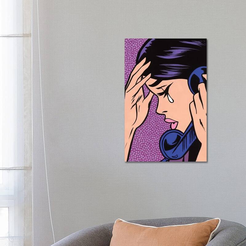 iCanvas "Telephone Crying Girl" by Allyson Gutchell Canvas Print - 26x18x1.5