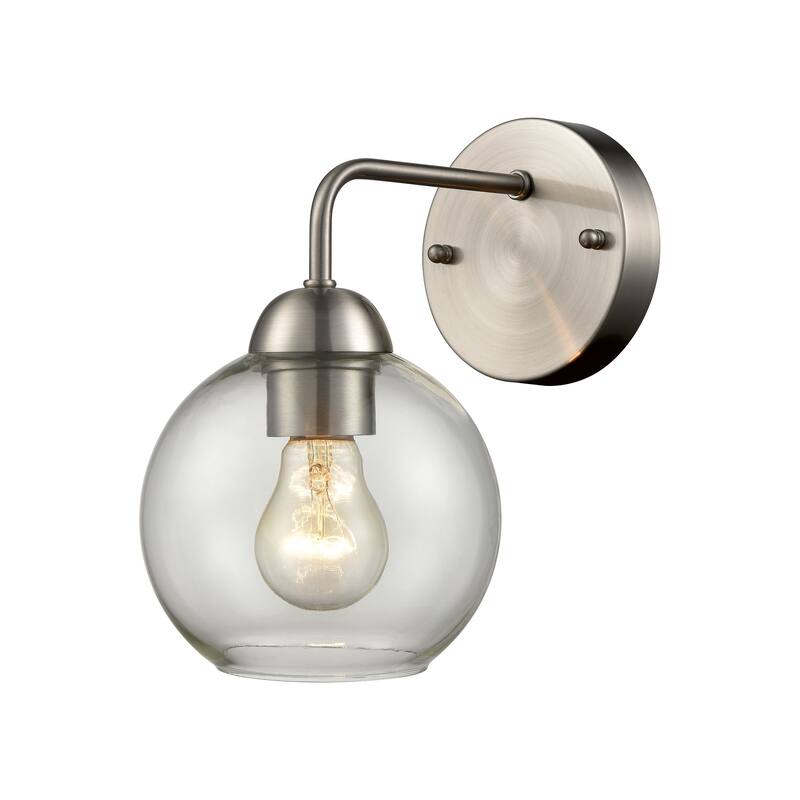 Elk Home Astoria Brushed Nickel With Clear Glass 1 Light Sconce
