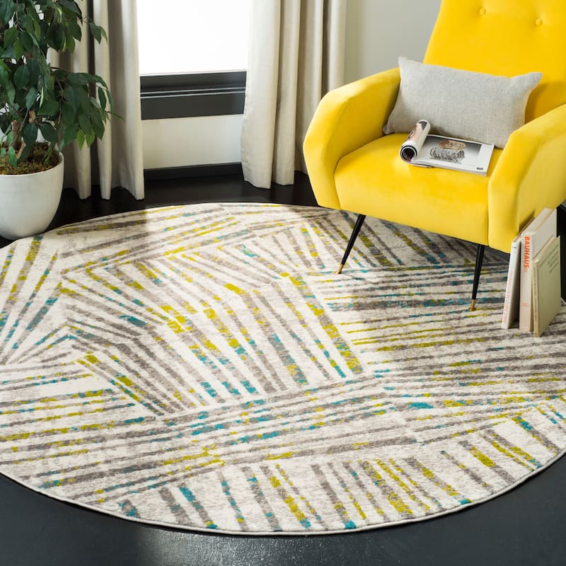 SAFAVIEH Skyler Katheryn Modern Rug - 6'7" Round - Grey/Green