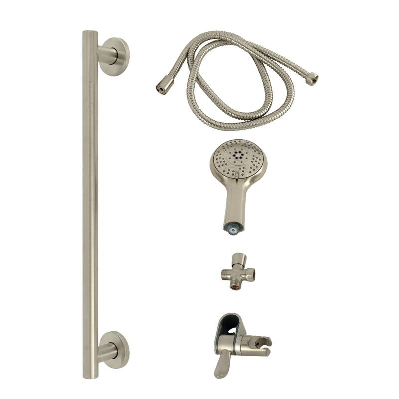 Kingston Brass Made to Match Shower System with Slide/Grab Bar and Hand Shower - Brushed Nickel