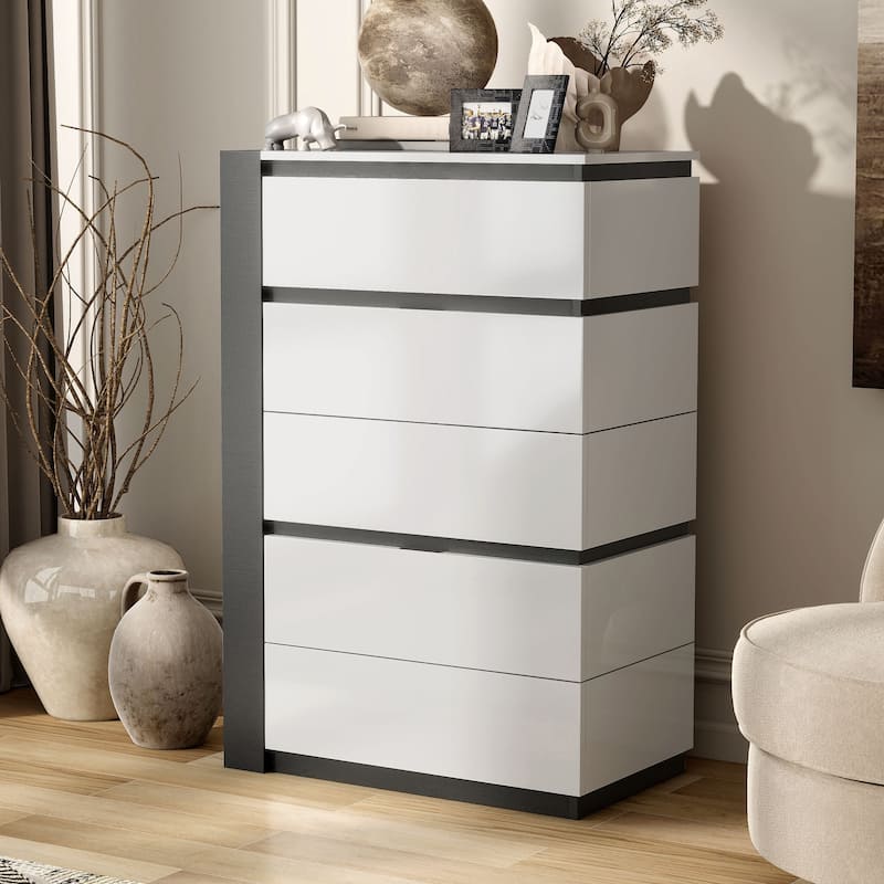 Conjira Contemporary White 5-Drawer Chest by Furniture of America - White