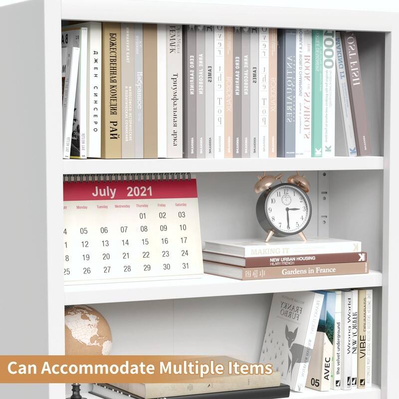 71" Tall Metal Bookcase with Door and Adjustable Shelves