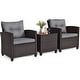 preview thumbnail 47 of 81, Costway 3PCS Patio Rattan Furniture Set Cushioned Conversation Set - See Details
