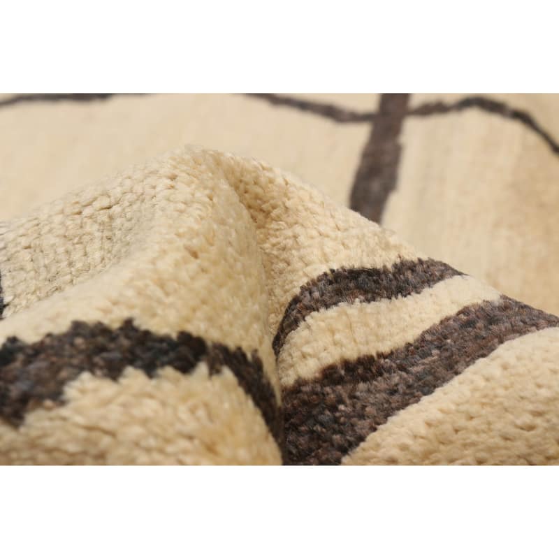 ECARPETGALLERY Hand-knotted Pak Finest Marrakesh Cream Wool Rug - 8'6 x 9'6