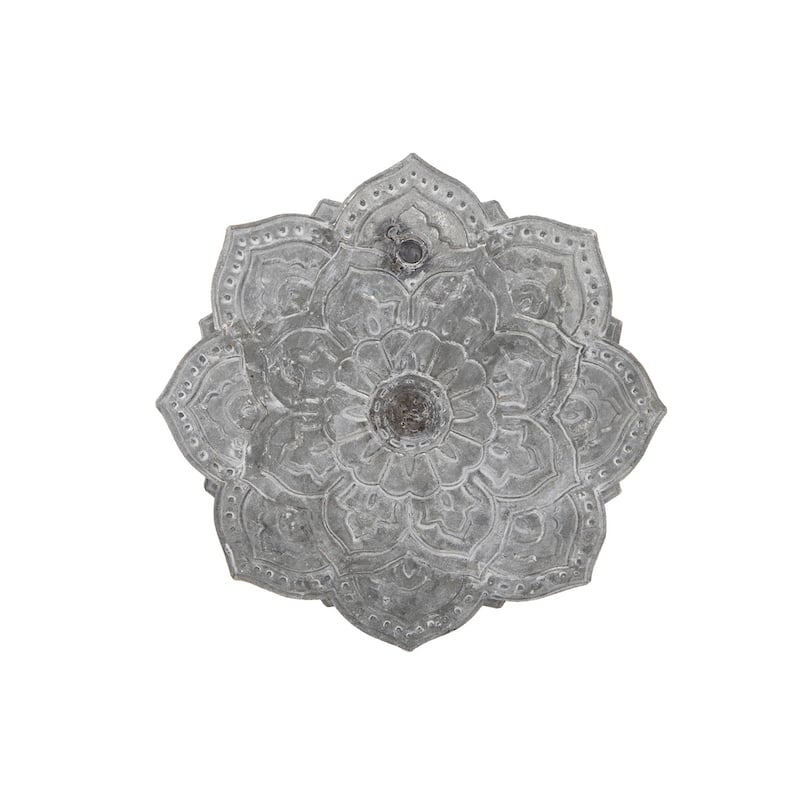 Foreside Home & Garden Small 9.25 x 9.25 inch Distressed Patina Metal Layered Flower Wall Décor