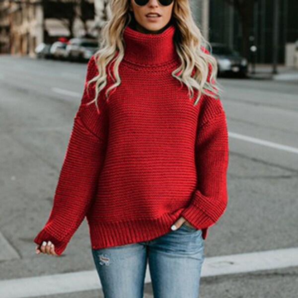 womens red pullover sweater
