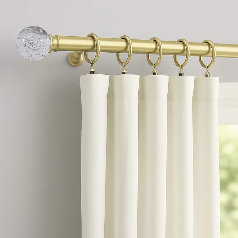 Clear Ball Bubbles Gold Modern Curtain Rod For Windows (48" - 86") - 48" - 86" inches - Gold