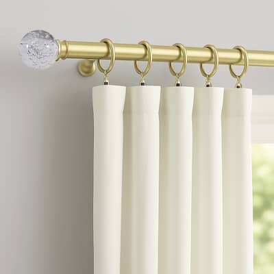 Clear Ball Bubbles Gold Modern Curtain Rod For Windows (66" - 120") - 66" - 120" inches