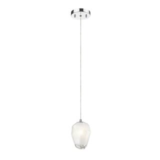 1-Light Chrome Pendant With A White Glass Shade