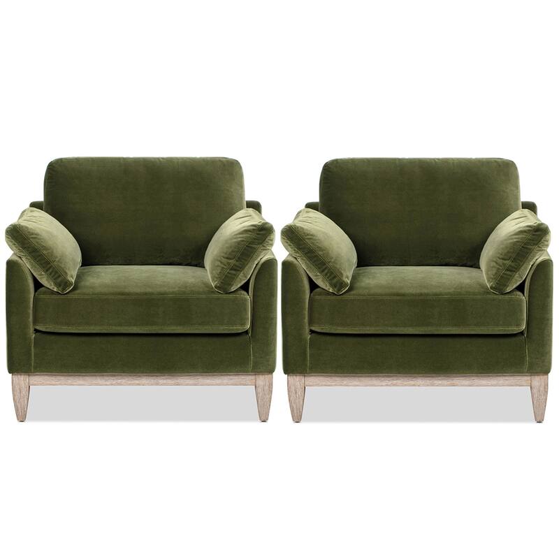 Pasadena 36" Wide Modern Farmhouse Velvet Accent Arm Chair