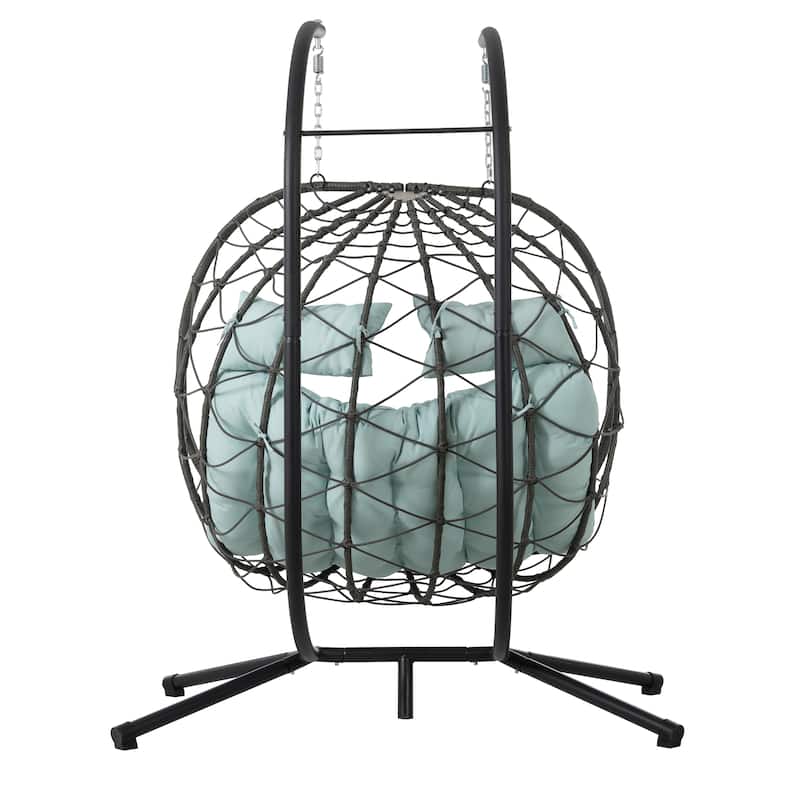 Steel Frame 2-Person Egg Chair with Stand