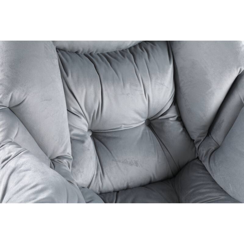 Accent Contemporary Lounge Chair,Single Steel Frame Leisure Sofa Chair with Armrests and A Side Pocket(Light Gray)