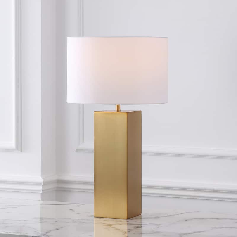 SAFAVIEH Couture Hank Metal Square Table Lamp - 16"W x 16"D x 28"H
