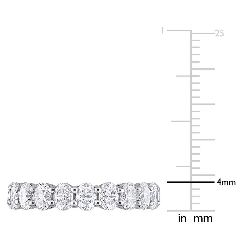 Miadora 4ct DEW Oval Created Moissanite Eternity Ring in 14k White Gold