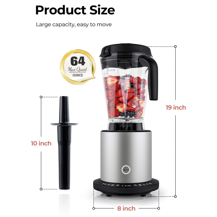 Professional Countertop Blender 8-in-1 Smoothie Soup Blender with Timer -  Costway