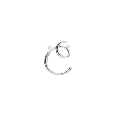 925 Sterling Silver Script Initial C Necklace Center Pendant