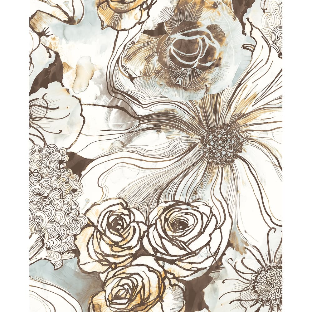 Harry & Grace Ink Rose Peel and Stick Wallpaper