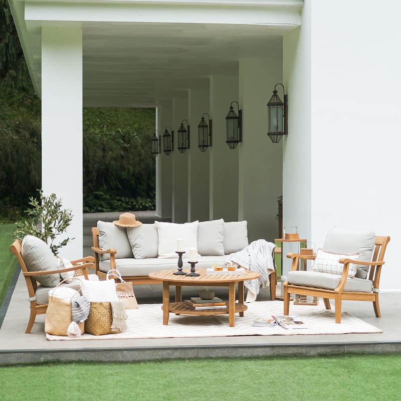 Cambridge Casual Robin 4-piece Teak Wood Patio Conversation Set