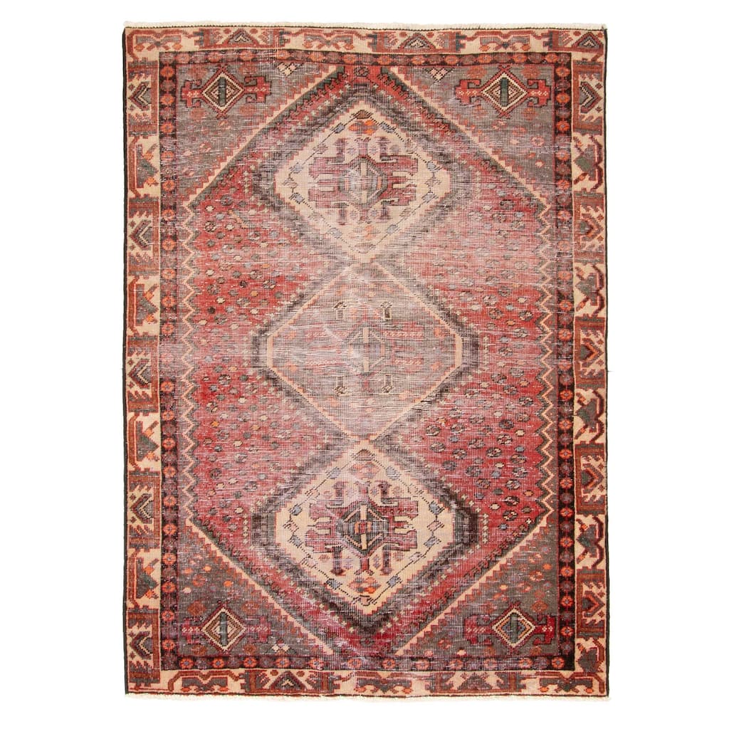 ECARPETGALLERY Hand-knotted Antalya Vintage Red Wool Rug - 4'6 x 6'3