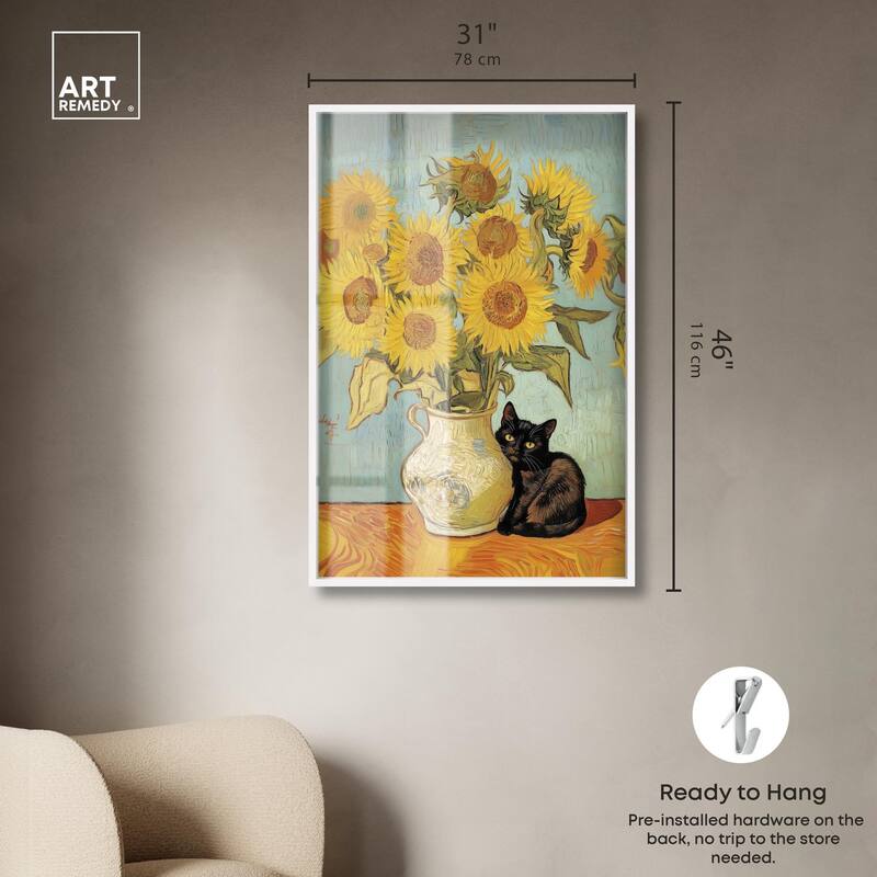 Sunflower Kitten Shadowbox by Art Remedy