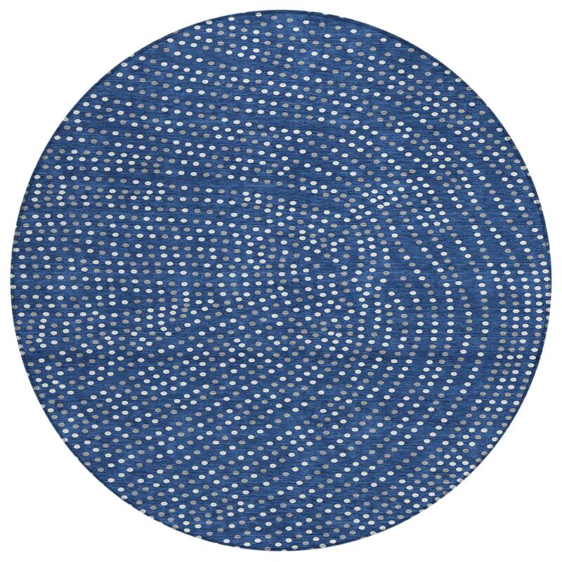 HomeRoots Polka Dot Transitional Rectangle Outdoor Rug