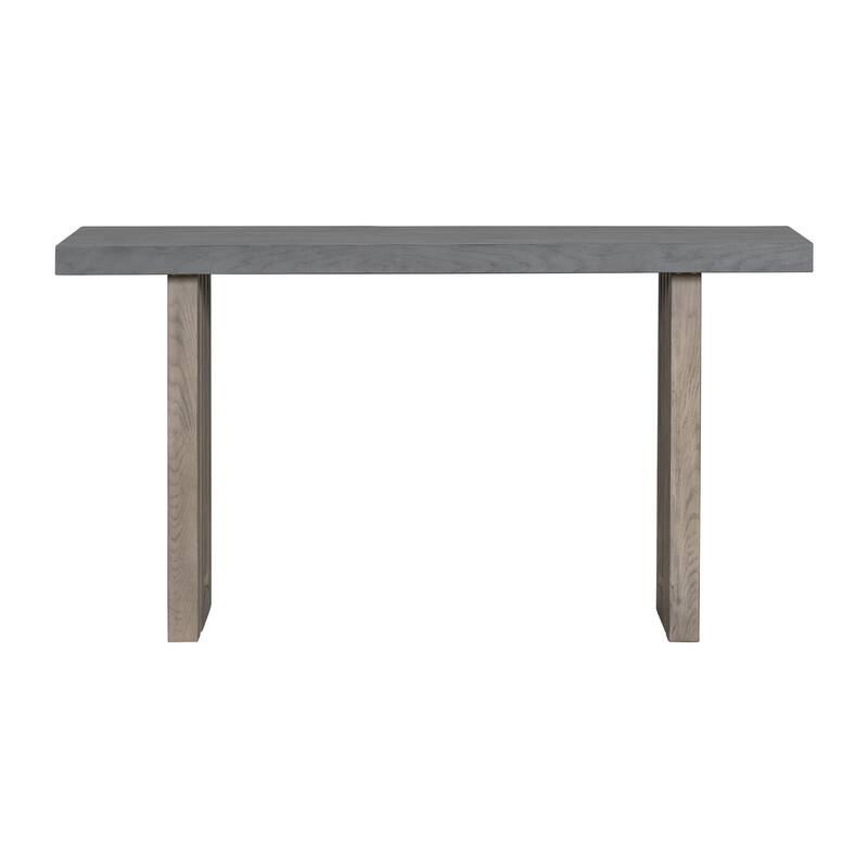 59 Inch Long Console Table, Solid Wood Rectangular Entryway Table - Gray